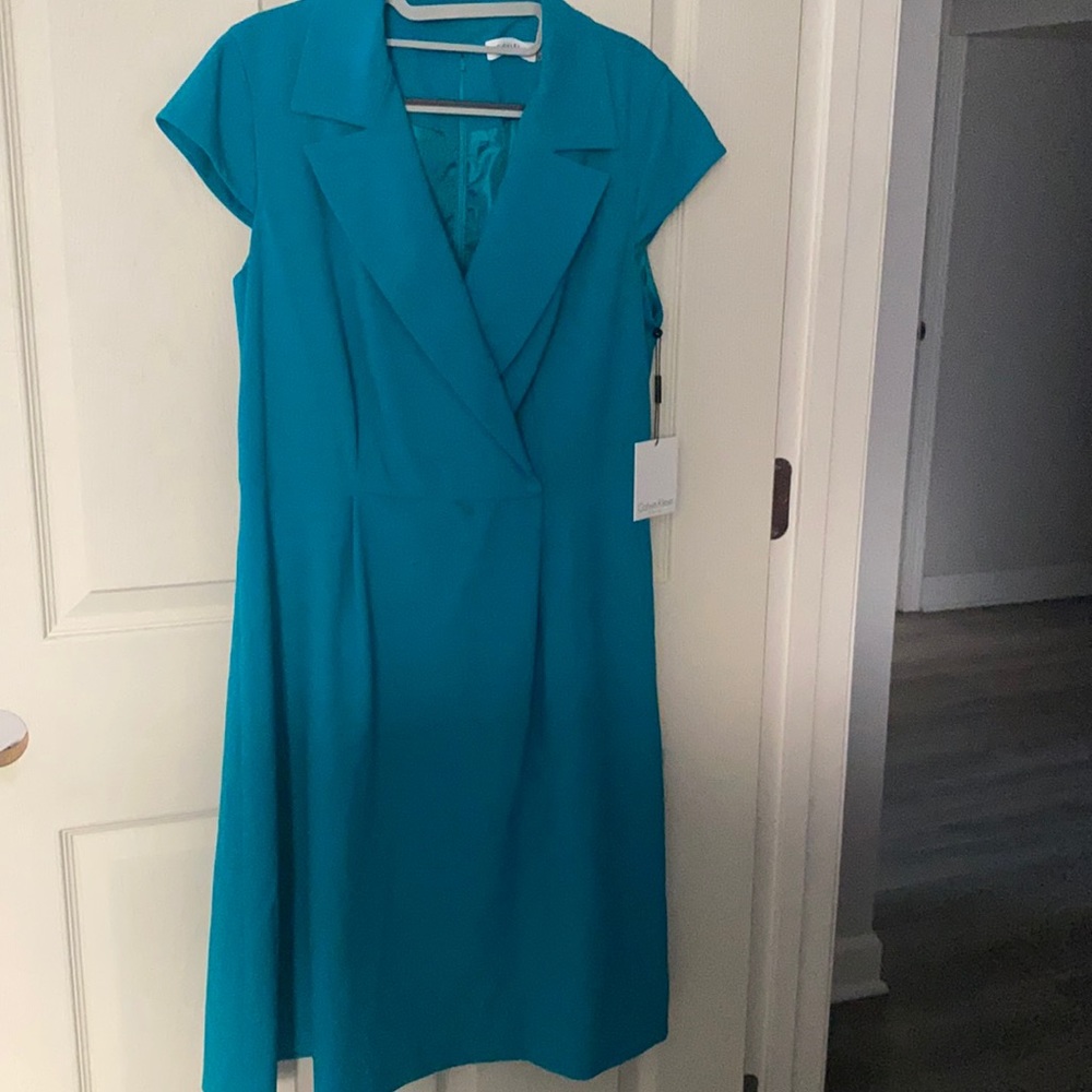 New with tags Calvin Klein turquoise dress